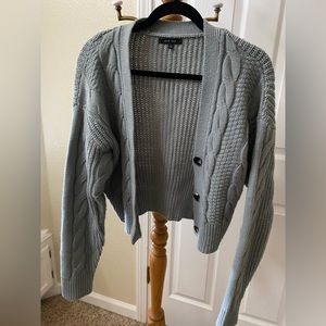 Blue-grey cropped sweater